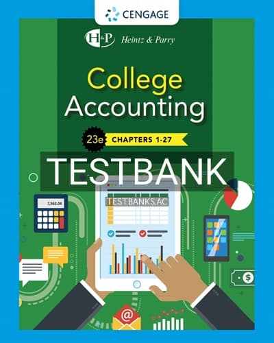 Test Bank for College Accounting 23rd Edition by Heintz cover