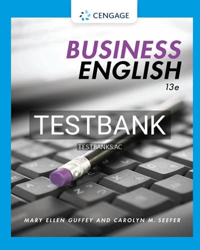Test Bank for Business English 13th Edition by Guffey cover