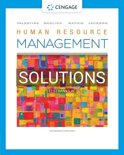 Solutions for Human Resource Management 16th Edition by Valentine cover