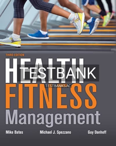 Test Bank for Health Fitness Management 3rd Edition by Bates cover