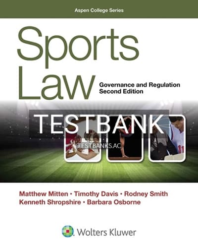 Test Bank for Sports Law 2nd Edition by Mitten cover