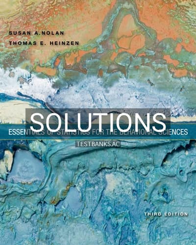 Solutions for Essentials of Statistics for the Behavioral Sciences 3rd Edition by Nolan cover