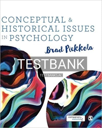 Test Bank for Conceptual and Historical Issues in Psychology 1st Edition by Piekkola cover