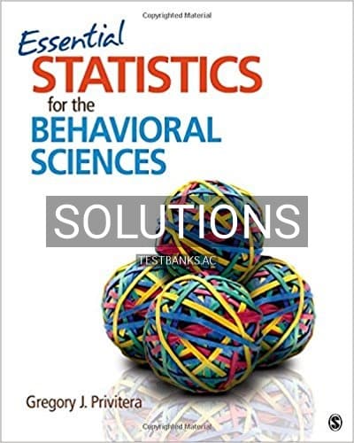 Solutions for Essential Statistics for the Behavioral Sciences 1st Edition by Privitera cover