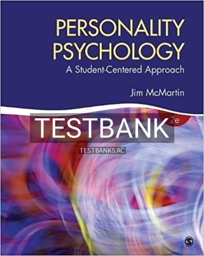 Test Bank for Personality Psychology A Student Centered Approach 2nd Edition by McMartin cover