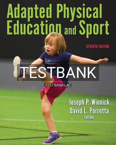 Test Bank for Adapted Physical Education and Sport 7th Edition by Winnick cover