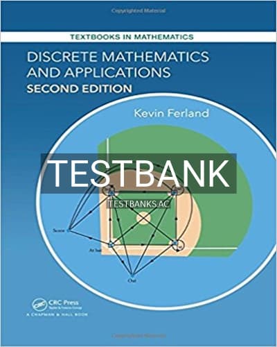 Test Bank for Discrete Mathematics and Applications 2nd Edition by Ferland cover