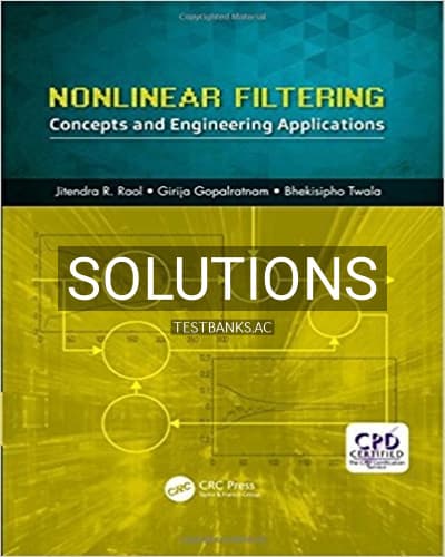 Solutions for Nonlinear Filtering Concepts and Engineering Applications 1st Edition by Raol cover
