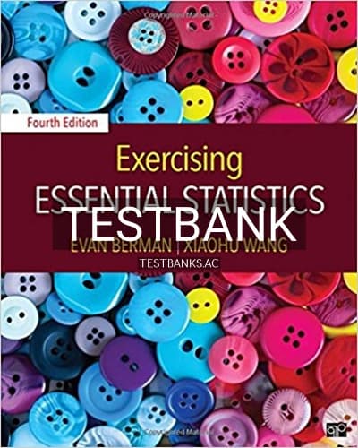Test Bank for Exercising Essential Statistics 4th Edition by Berman cover