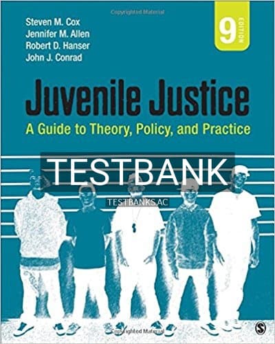 Test Bank for Juvenile Justice A Guide to Theory Policy and Practice 9th Edition by Cox cover