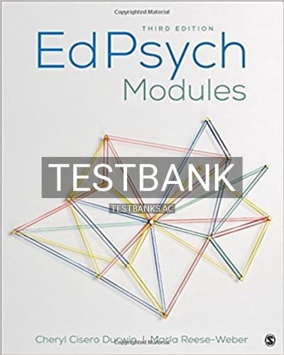 Test Bank for EdPsych Modules 3rd Edition by Durwin cover