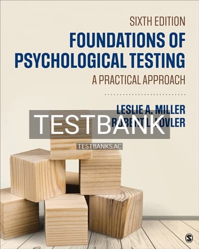Test Bank for Foundations of Psychological Testing 6th Edition by Miller cover
