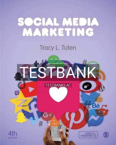 Test Bank for Social Media Marketing 4th Edition by Tuten cover