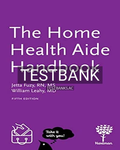 Test Bank for Home Health Aide Handbook 5th Edition by Fuzy cover