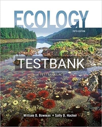 Test Bank for Ecology 5th Edition by Bowman cover