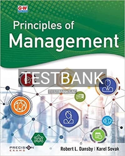 Test Bank for Principles of Management 1st Edition by Dansby cover