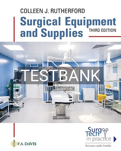 Test Bank for Surgial Equipment and Supplies 3rd Edition by Rutherford cover