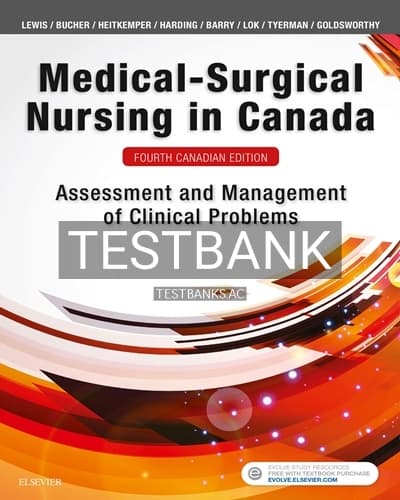 Test Bank for Medical-Surgical Nursing in Canada 4th Edition by Lewi cover