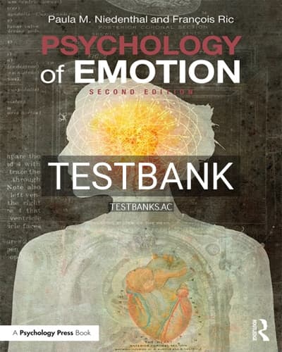 Test Bank for Psychology of Emotion 2nd Edition by Niedenthal cover