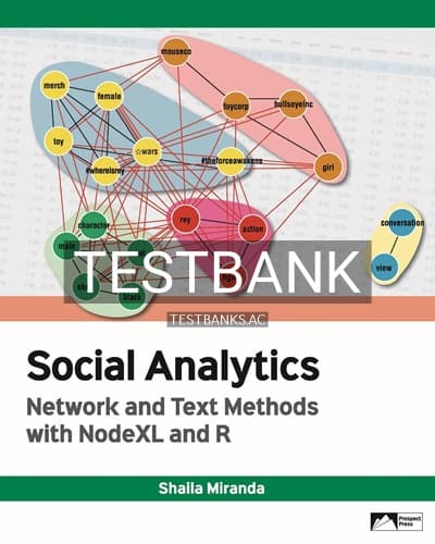 Test Bank for Social Analytics Network and Text Methods with NodeXL and R 1st Edition by Miranda cover