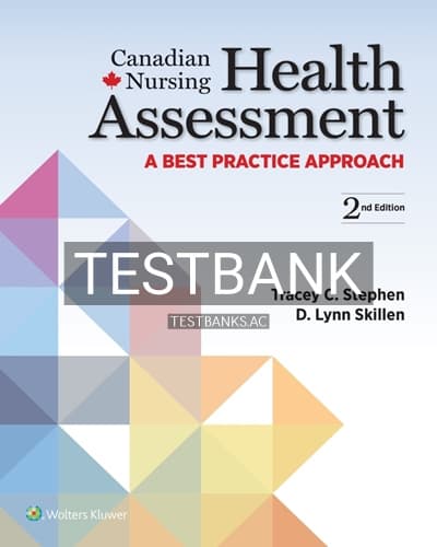 Test Bank for Canadian Nursing Health Assessment 2nd Edition by Stephen cover