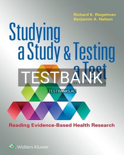 Test Bank for Studying a Study and Testing a Test 7th Edition by Riegelman cover