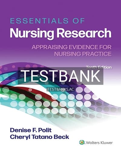 Test Bank for Essentials of Nursing Research 10th Edition by Polit cover
