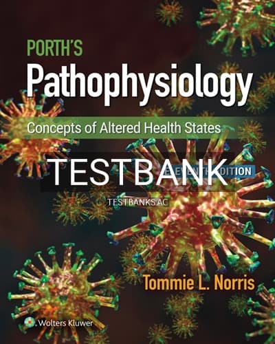 Test Bank for Porth’s Pathophysiology 11th Edition by Norris cover