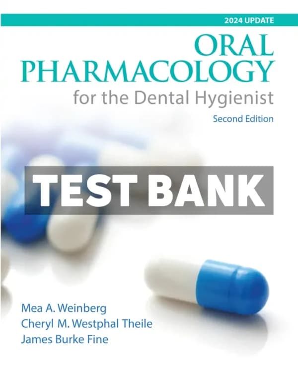 Oral Pharmacology for the Dental Hygienist 2nd Edition Fine Test Bank cover