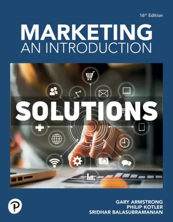 Marketing – An Introduction 16th Edition Armstrong Solutions Manual cover