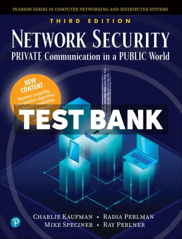 Network Security 3rd Edition Kaufman Test Bank cover