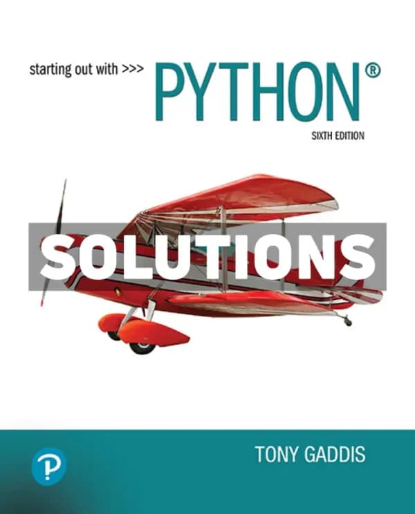 Starting Out With Python 6th Edition Gaddis Solutions Manual cover