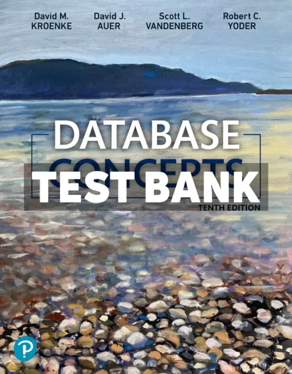 Database Concepts 10th Edition Kroenke Test Bank cover