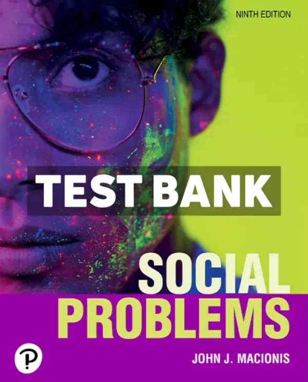 Social Problems 9th Edition Macionis Test Bank cover