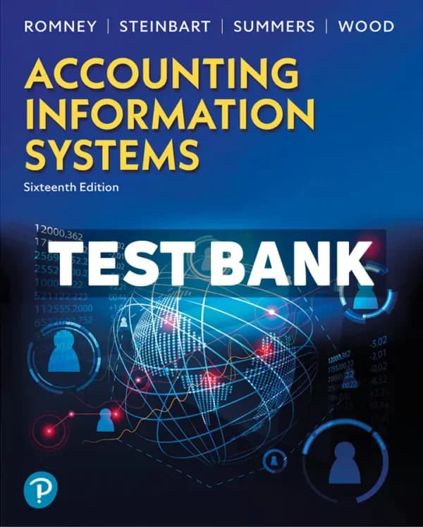 Accounting Information Systems 16th Edition Romney Test Bank cover
