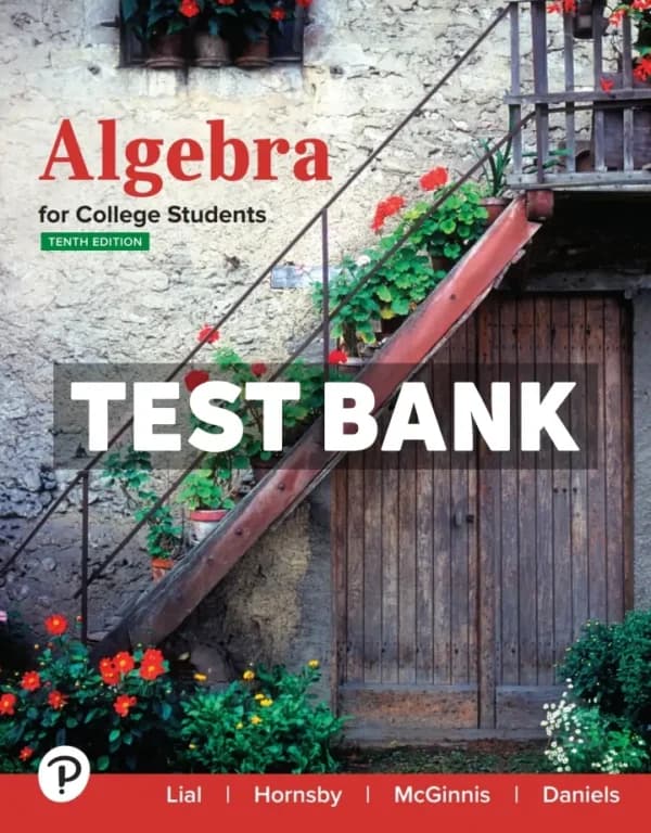 Algebra for College Students 10th Edition Lial Test Bank cover