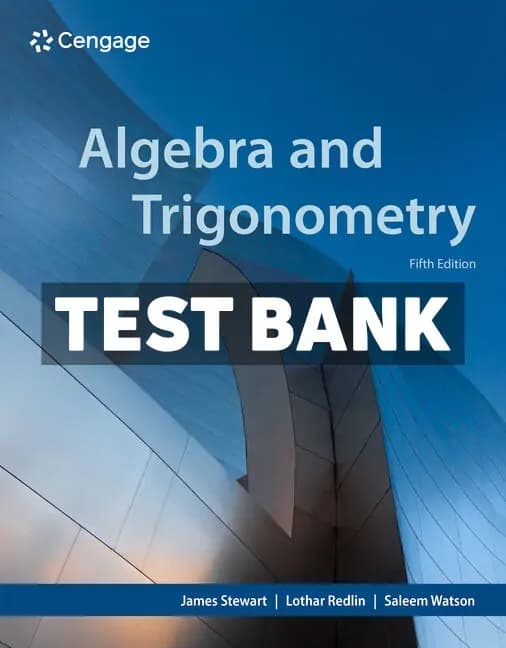 Algebra and Trigonometry 5th Edition Stewart Test Bank cover