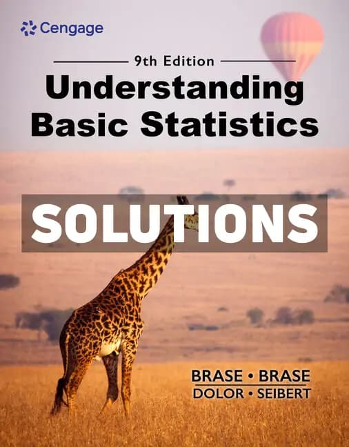 Understanding Basic Statistics 9th Edition Brase Solutions Manual cover