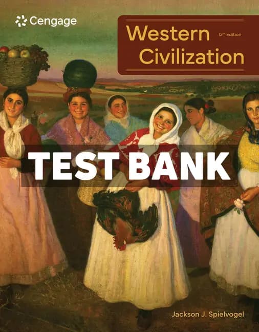 Western Civilization 12th Edition Spielvogel Test Bank cover