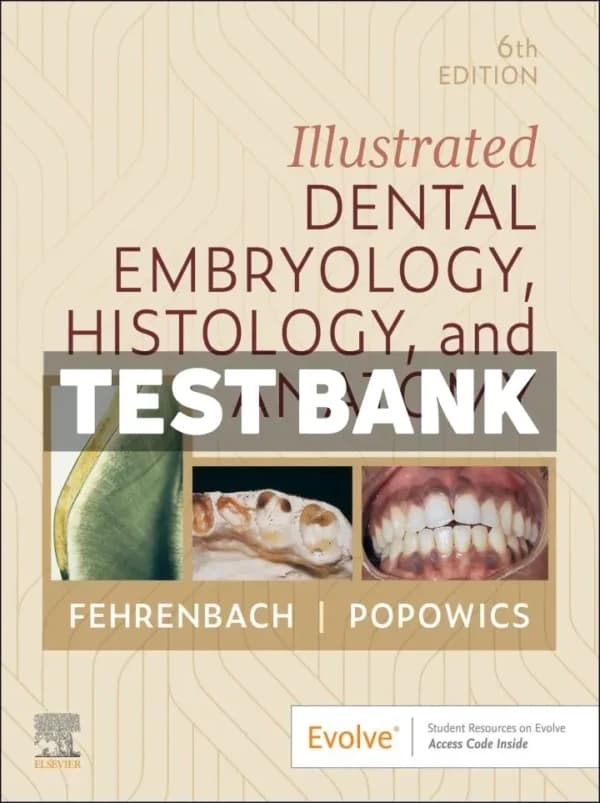 Illustrated Dental Embryology, Histology, and Anatomy 6th Edition Fehrenbach Test Bank cover