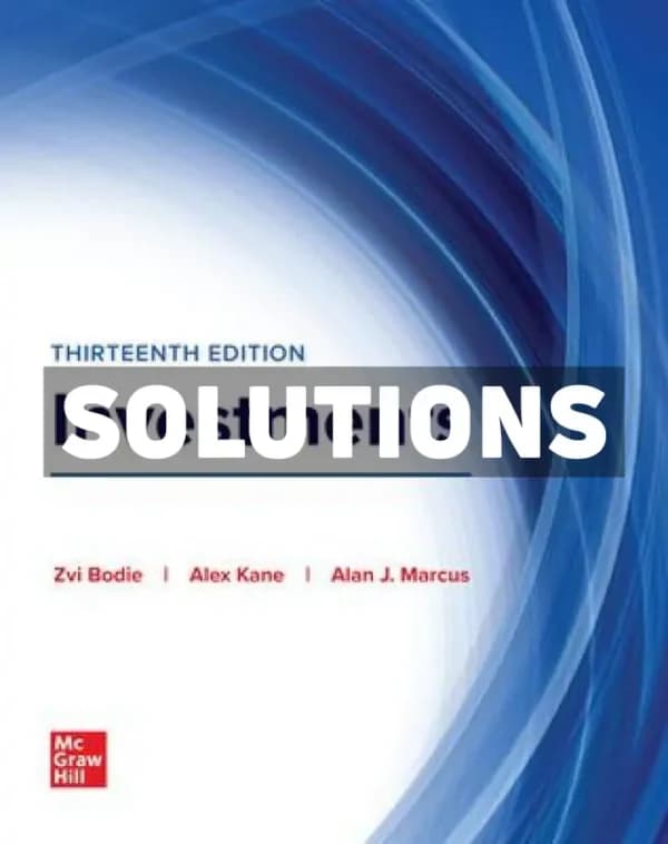 Investments 13th Edition Bodie Solutions Manual cover