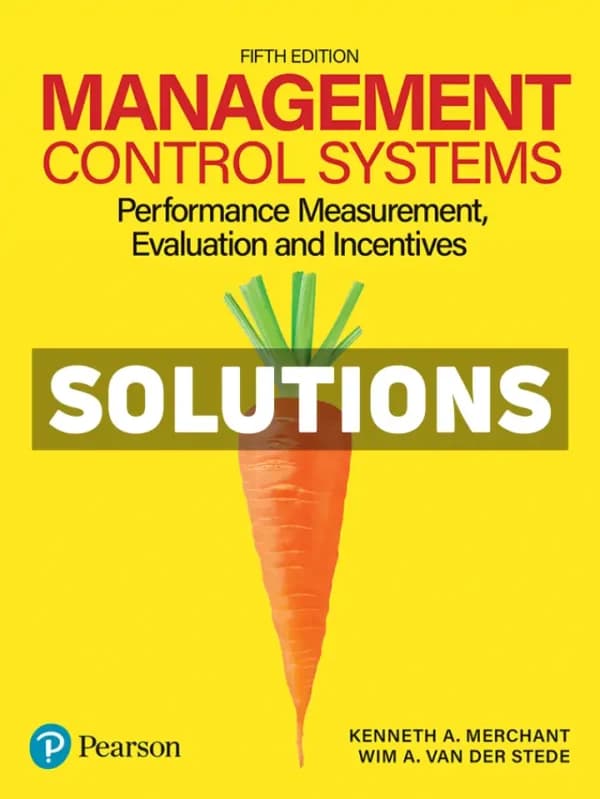 Management Control Systems 5th Edition Merchant Solutions Manual cover