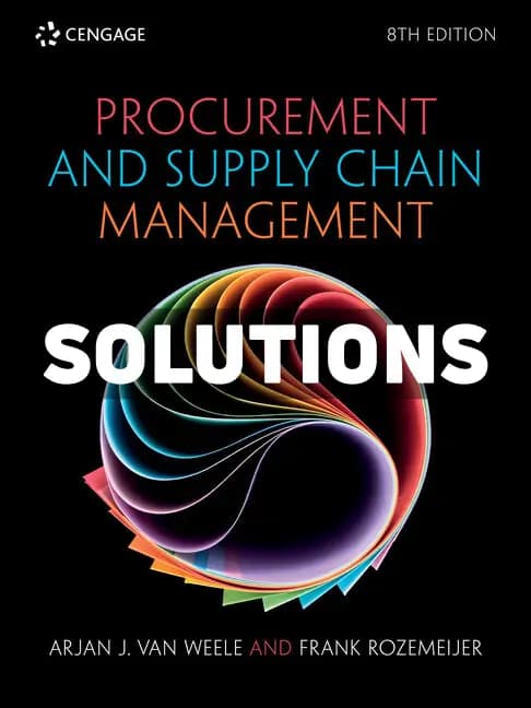 Procurement and Supply Chain Management 8th Edition Weele Solutions Manual cover