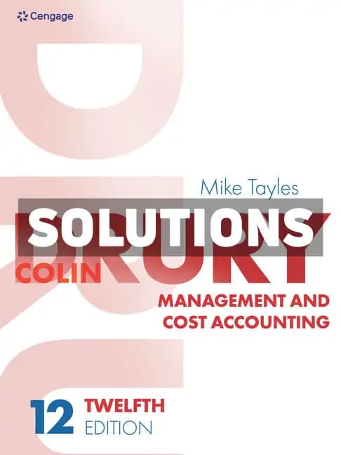 Management and Cost Accounting 12th Edition Drury Solutions Manual cover