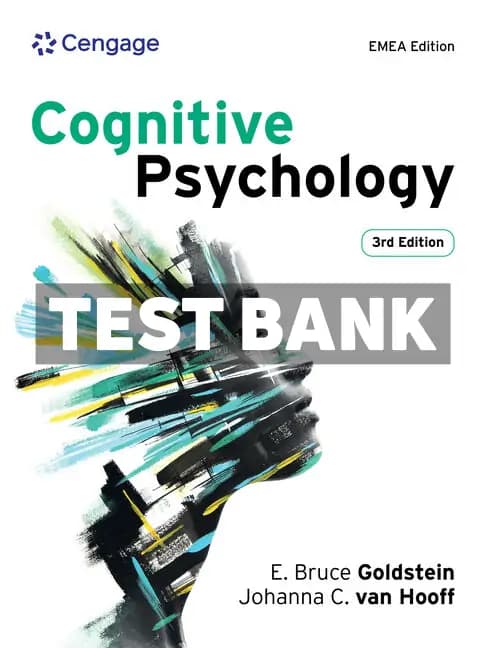 Cognitive Psychology 3rd Edition Goldstein Test Bank cover
